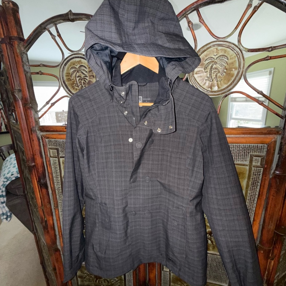 REI Co-Op MADRONA E1 Elements Plaid Waterproof Hooded Jacket - Women’s - MEDIUM